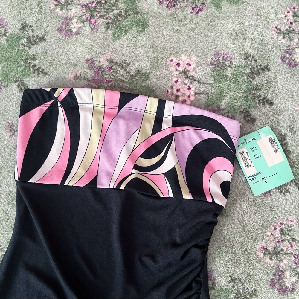 Vintage My Michelle Y2K Retro Pattern Strapless Midi Dress ๐๐ค - Picture 2 of 4
